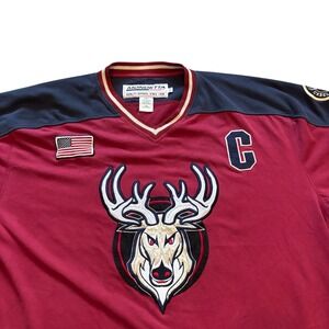 Mondetta Cabela's Wild Bucks Hockey Jersey XXL Mens Long Sleeve Red USA‎ Patch